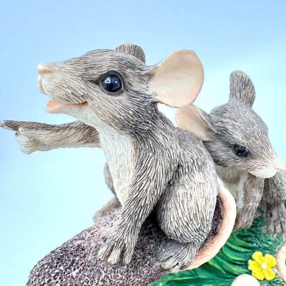 Charming Tails Silvestri Figurine Cattails Catapult Dean Griff  Mice 87/448 Vtg - Picture 9 of 12